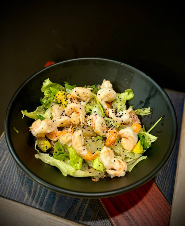 With shrimp and grapefruit 