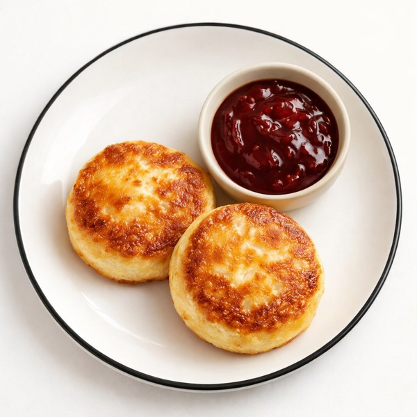 Two cottage cheese pancakes