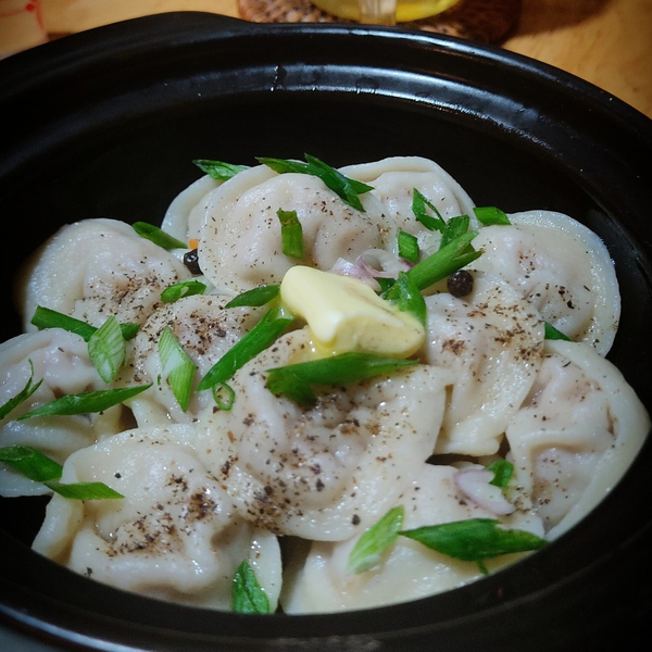 Пельмени микс варен.